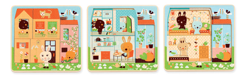 Djeco Rabbit 3 layer puzzle