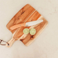 Adult Safety Kitchen Knife on wooden cutting board 