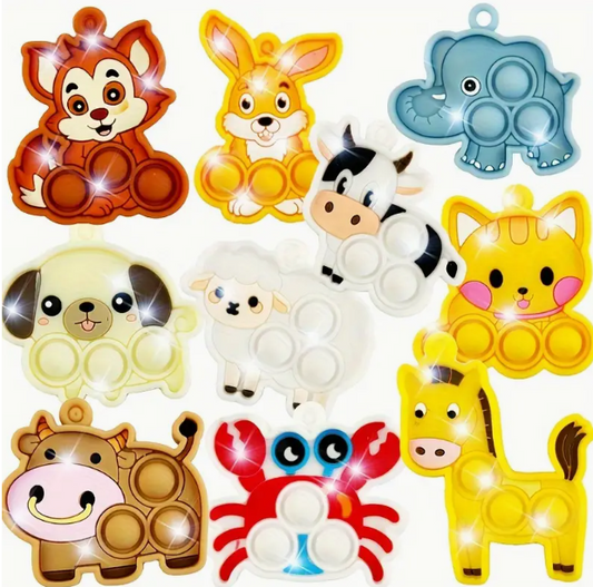 Cute Cartoon Animal Silicone Pop Fidget Keychains