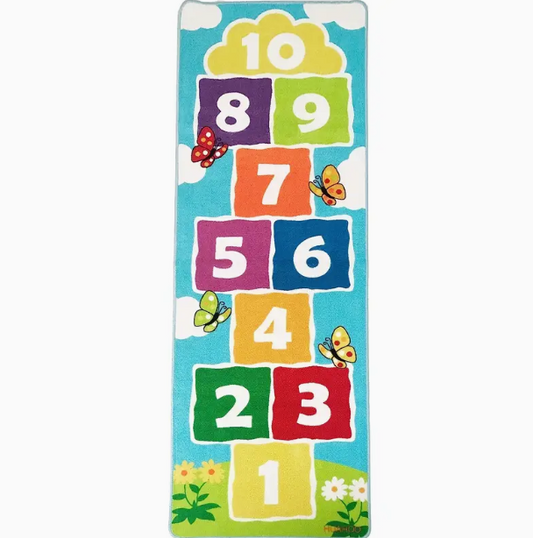 Soft Non-Slip Hopscotch Floor Rug for Kids