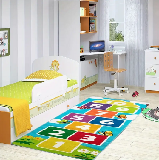 Soft Non-Slip Hopscotch Floor Rug for Kids