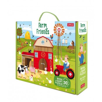 Sassi Book & Giant Puzzle - Farmyard Friends