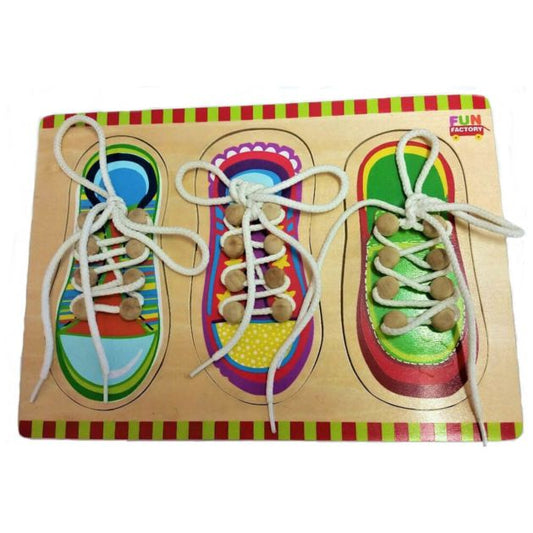 Fun Factory Wooden Lacing Shoes Puzzle